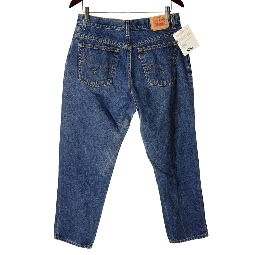 90s Vintage Levis 550 Relaxed Tapered Jeans Womens 14 Dark Stone Wash Denim - Picture 8 of 9